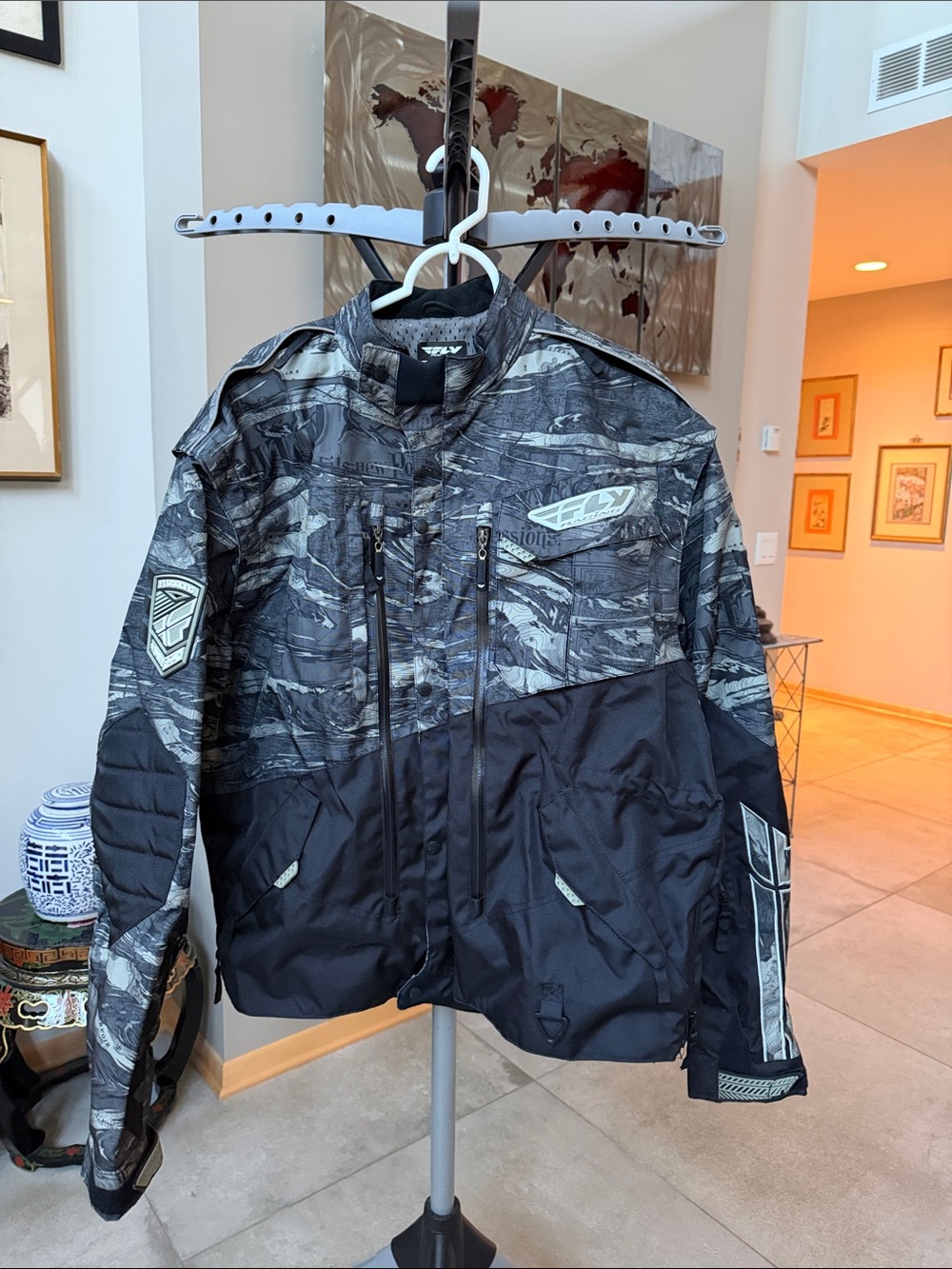 NEW Fly Racing Patrol Riding Jacket grey camo black colorblock design Men’s 2XL